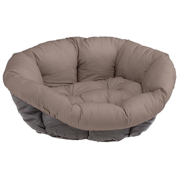Ferplast Cuscino per Cuccia Cane e Gatto SOFA' 2, in Cotone, Materassino Cuscino Imbottito per Lettino per Cani Gatti da Interno, Ricambio per Cesta in Plastica Cani Gatti, 52 x 39 x h 21 cm, Tortora