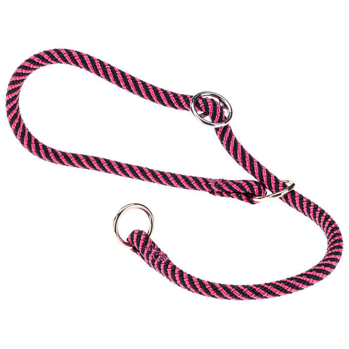 Collare a Semistrangolo per Cani SPORT EXTREME CS8-50, Robusto Cordino di Nylon, Regolabile, Rosa-Nero