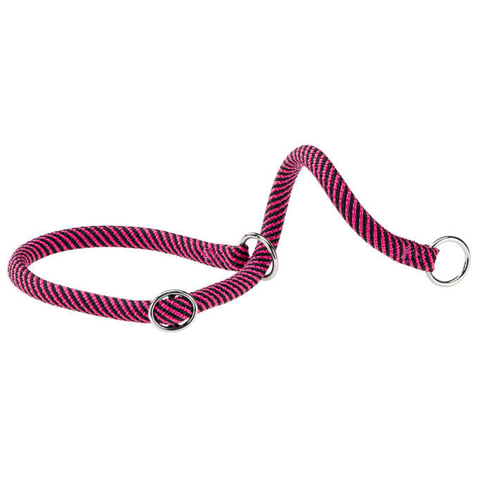 Collare a Semistrangolo per Cani SPORT EXTREME CS13-60, Robusto Cordino di Nylon, Regolabile, Rosa-Nero