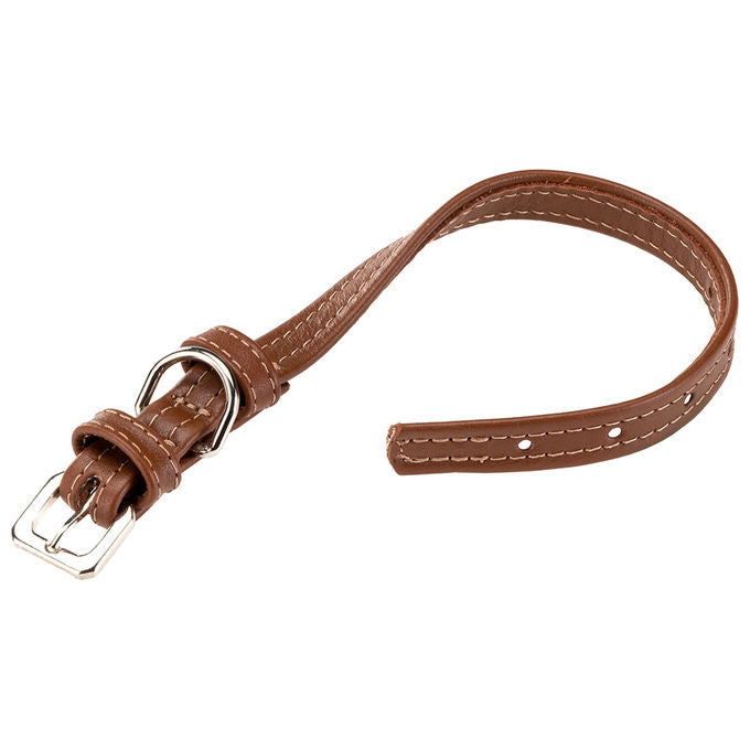 Collare per Cani VOGUE CF15-29, Vera Pelle, Regolabile, Fibbia in Metallo, Marrone