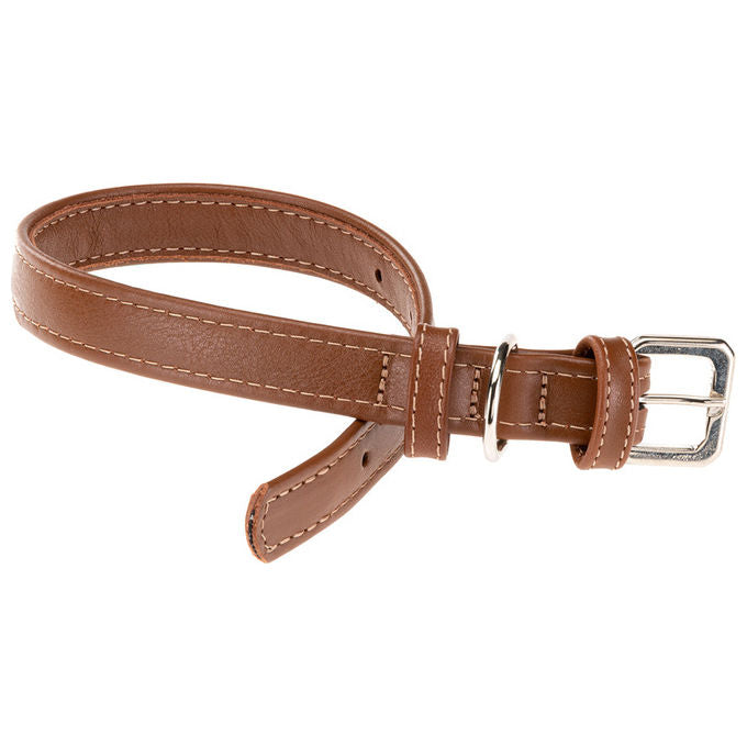 Collare per Cani VOGUE CF20-39, Vera Pelle, Regolabile, Fibbia in Metallo, Marrone