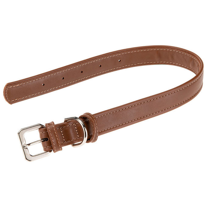 Collare per Cani VOGUE CF25-49, Vera Pelle, Regolabile, Fibbia in Metallo, Marrone