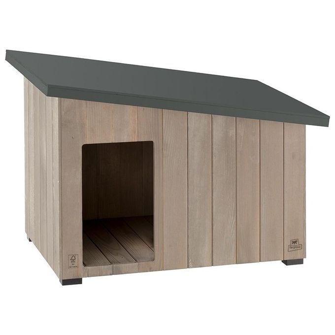Ferplast Cuccia Cane da Esterno ARGO 80 in Legno FSC con Vernice Atossica, Resistente Raggi U.V.