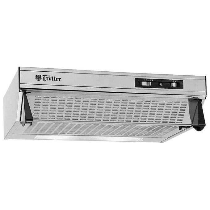 Trotter K802R-60A 2M - Cappa sottopensile, aspirante e filtrante, 60 cm, 300 m³-h, Classe C, 65 dB, comandi meccanici, 3 velocita', filtri in alluminio lavabili, Acciaio Inox