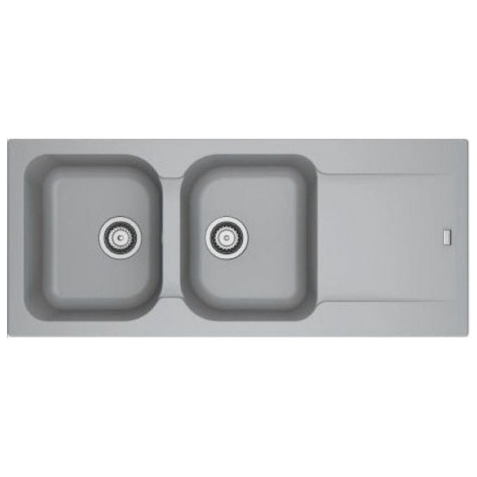 Franke Lavello in Tectonite KID 621-116 3 1-2 WWK Gocciolatoio reversibile 2 Vasche Grigio 143.0653.612