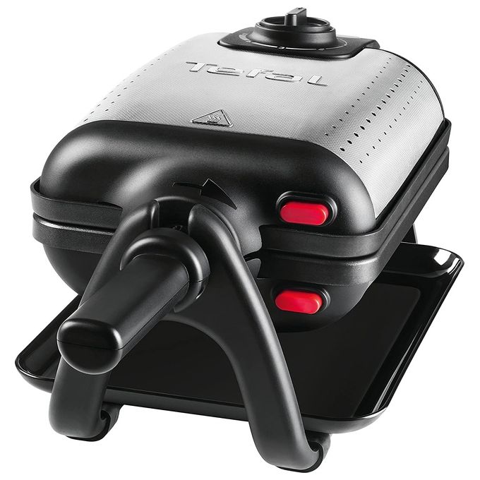 Tefal WM756D Piastra per Waffle 1200W Nero-Acciaio Inossidabile