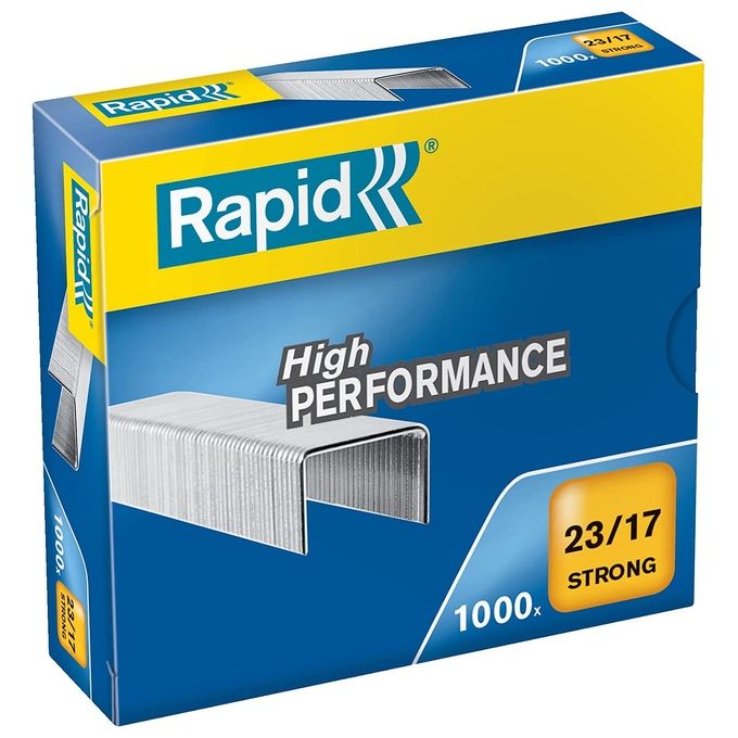 Rapid Punti 23 17 Mm Zincati Fg. 110-140 Per Materiali Ad Alti Spessori Usati Dalla Cucitrice A Pinza Hd (scatola 1000 Pz)