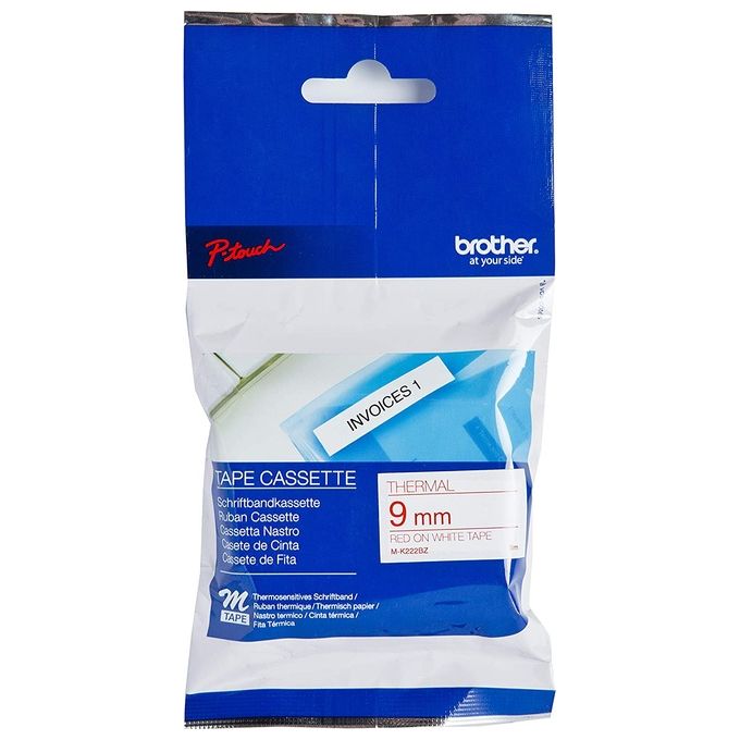 Brother Nastro Tipo M 9mm Rosso Bianco