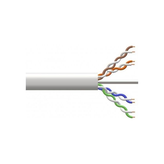 Link Cavo Solido Utp per Reti Categoria 6 Lszh Awg23 in Rame Matassa 305mt Classe Cpr Eca Guaina Bianca