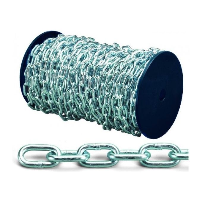 Vigor Catena Genovese Commerciale Zincata Bobina di Metri 25 7.0mm