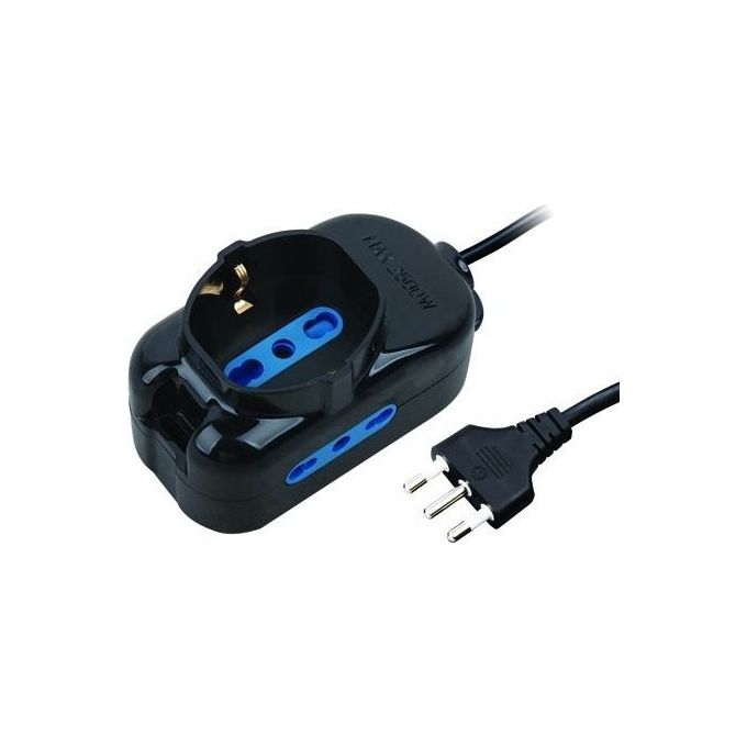 Vigor-Blinky Multipresa 3 Prese Schuko Bipasso Nero 16A