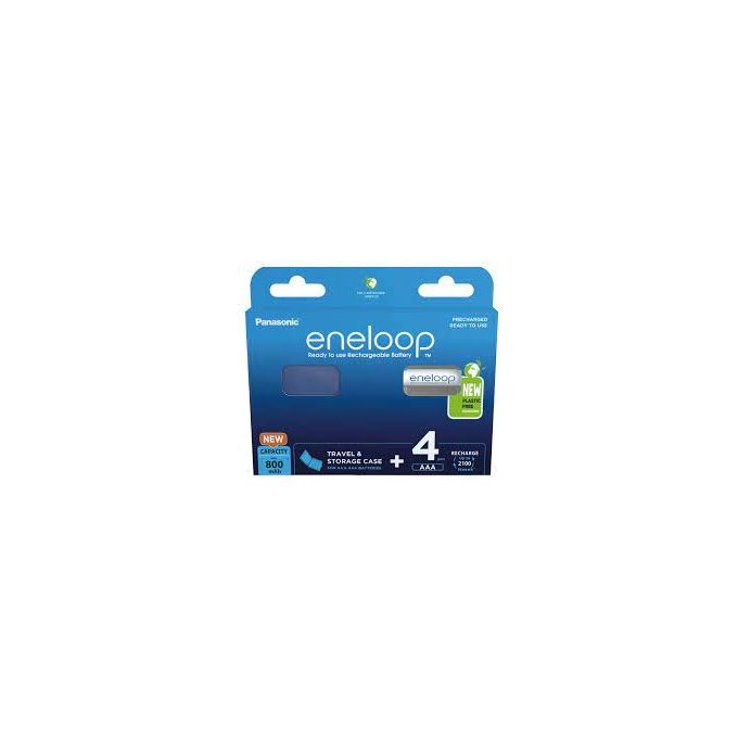 Panasonic Eneloop Micro AAA 800mAh  Akkubox 4 Pezzi