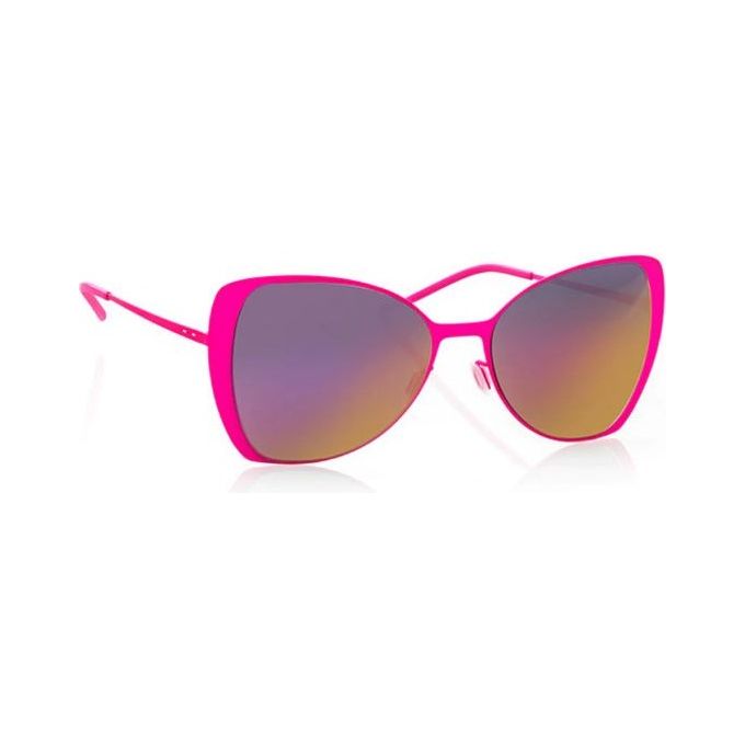 Italia Independent Occhiali da Sole Mod 0204 I-THIN METAL FUXIA LED DONNA con montatura Pink Metal e lenti marroni trattate