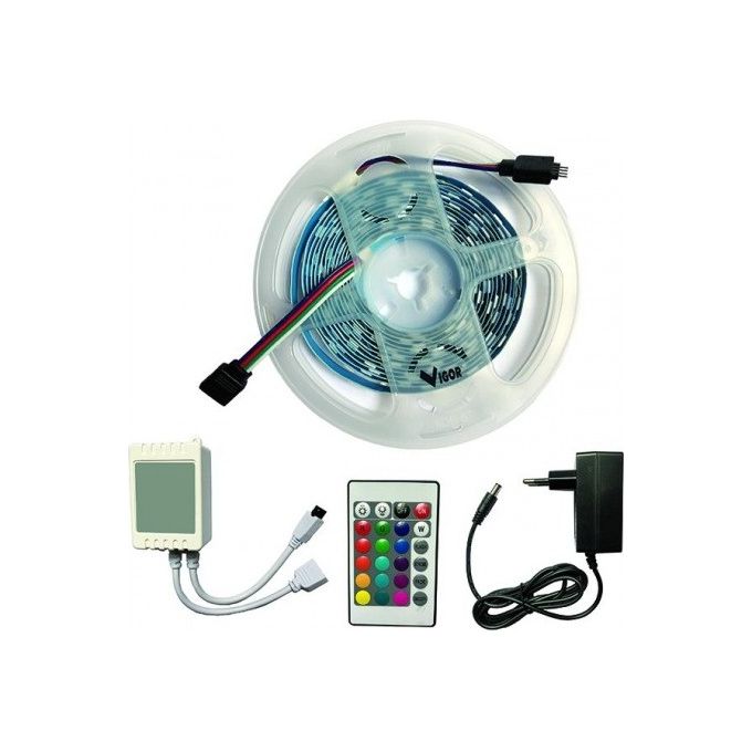 Vigor Striscia a Led Bruco-XL Multicolore 5 Metri 24w-rgb