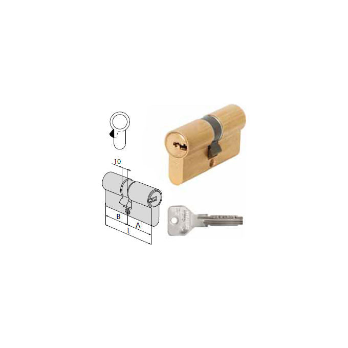 Cisa 0e300-05-0-00 Cilindro Ottonato 54mm 27x27
