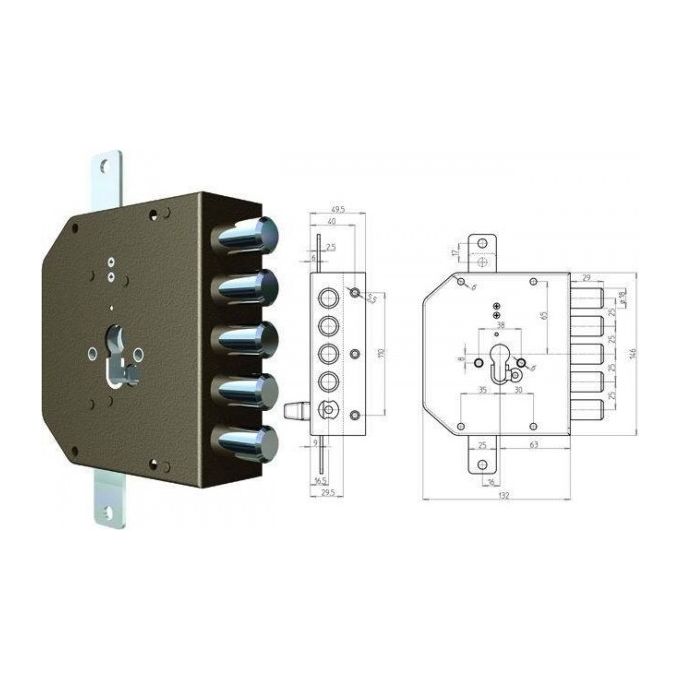 Vigor-Blinky Serrature CR da Applicare 2200g-51mc senza Scrocco Sx 60mm