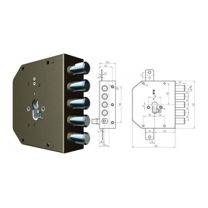 Vigor-Blinky Serrature CR da Applicare 2000g-01mc senza Scrocco Dx 60mm