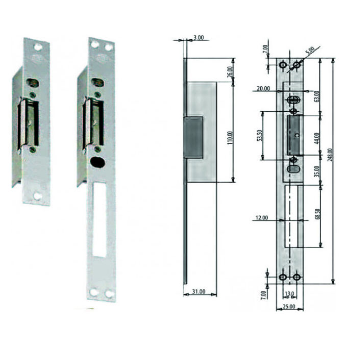 Yale 6100-1 Incontro Elettrico 12V Argento