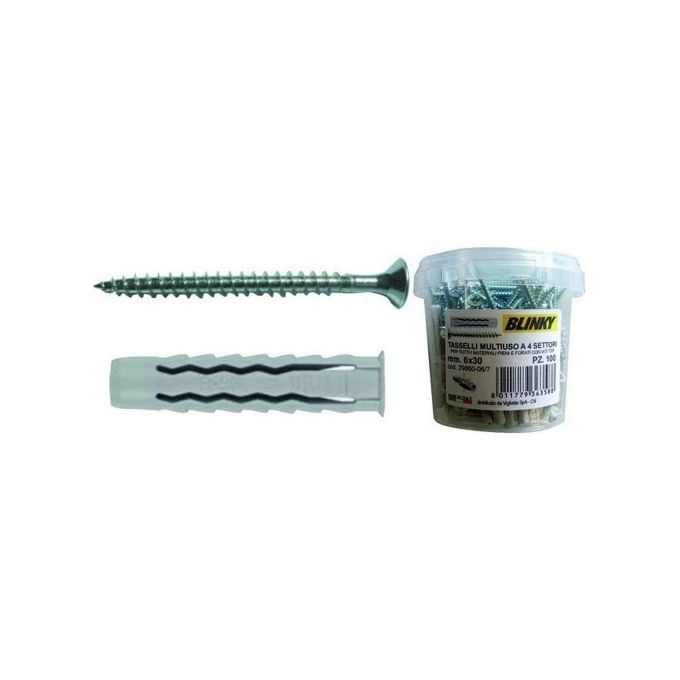 Vigor-Blinky Tasselli a Settori Secchio 100 Pezzi con Vite 6mm