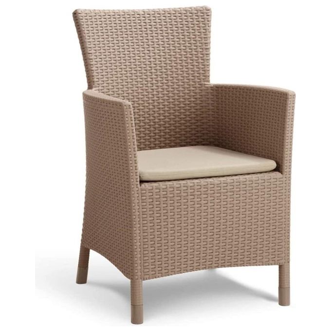 Keter Iowa Dinig Chair con Cuscino 62X60X89H Flat Wicher 7 mm Cappuccino