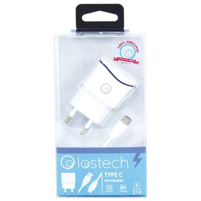 Lostech 100262 Caricabatterie da Muro con cavo Type-C