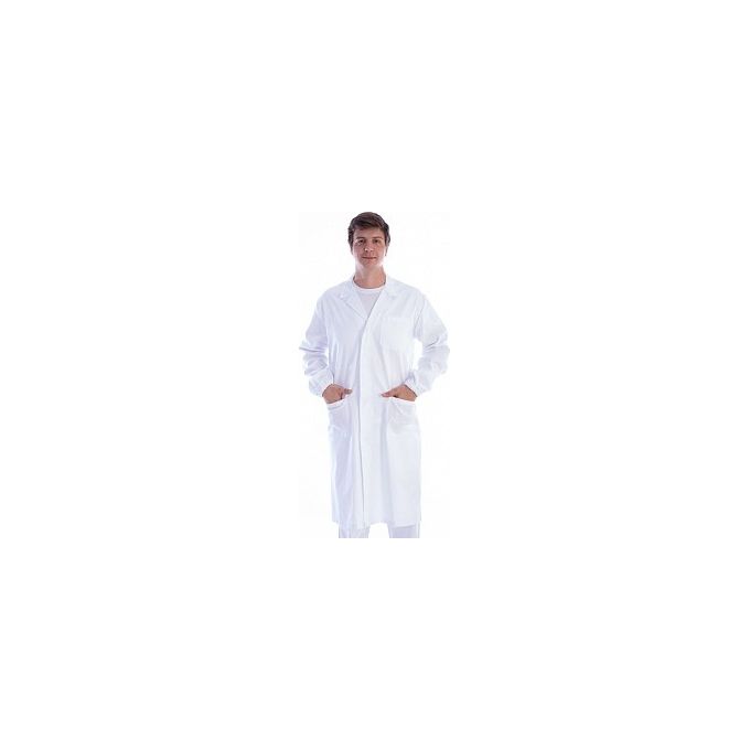 Camice Bianco Con Automatici - Cotone-Poliestere - Unisex - Taglia M 1 pz.