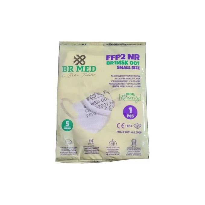 Brmed Mascherina Protettiva Ffp2 Small Size 5 Strati Bianca 10 Pezzi
