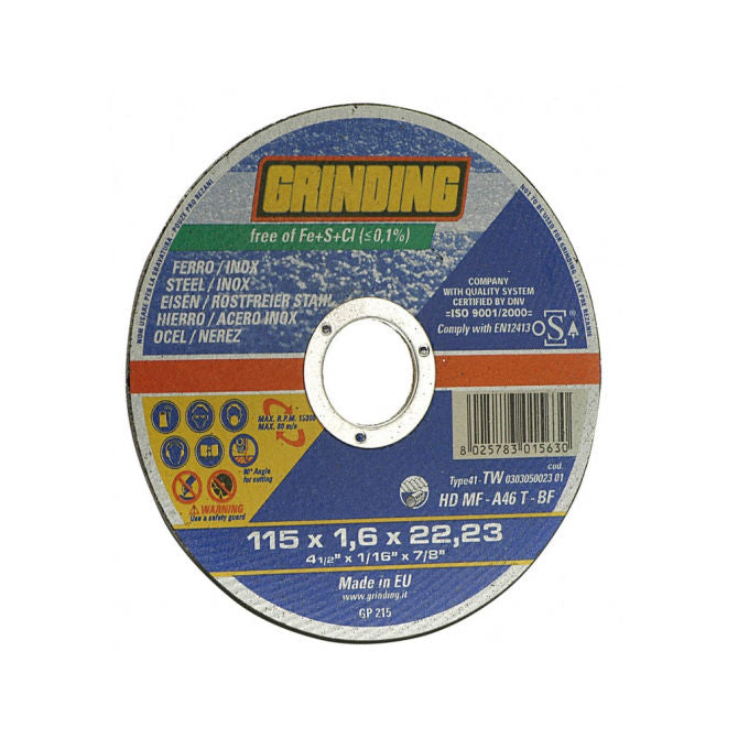 Grinding Disco da Taglio Ferro 115x16x22 Tw Hd Mf