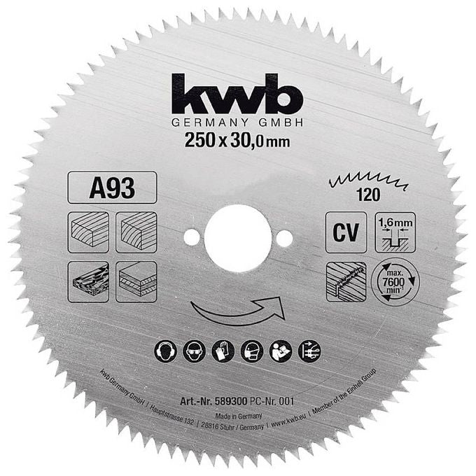Kwb Lama Legno D.250X30 Mm - 120 Denti