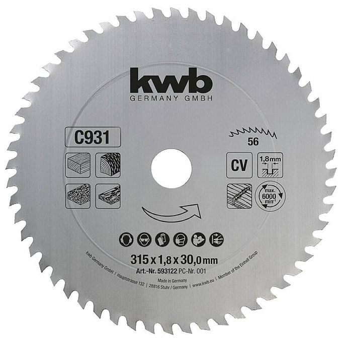 Kwb Lama Legno D.315X30 Mm - 56 Denti