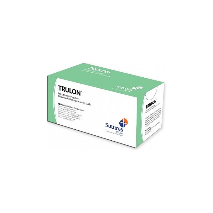 SUTURA NON ASS. TRULON calibro 3 0. curva 3 8. ago 24 mm - 45 cm - blu