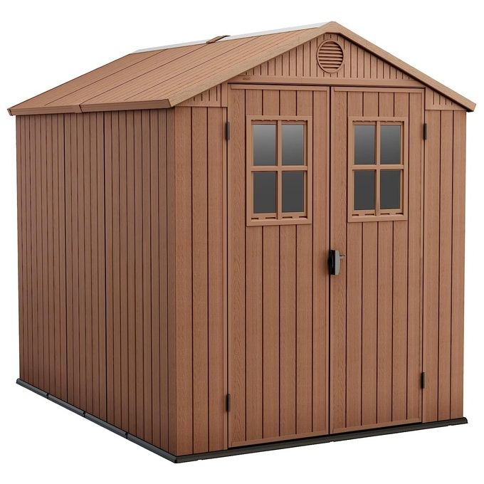 Keter Casetta da Giardino Darwin 6x8 con Finestre Frontali 190 x 183 x 221 cm Marrone