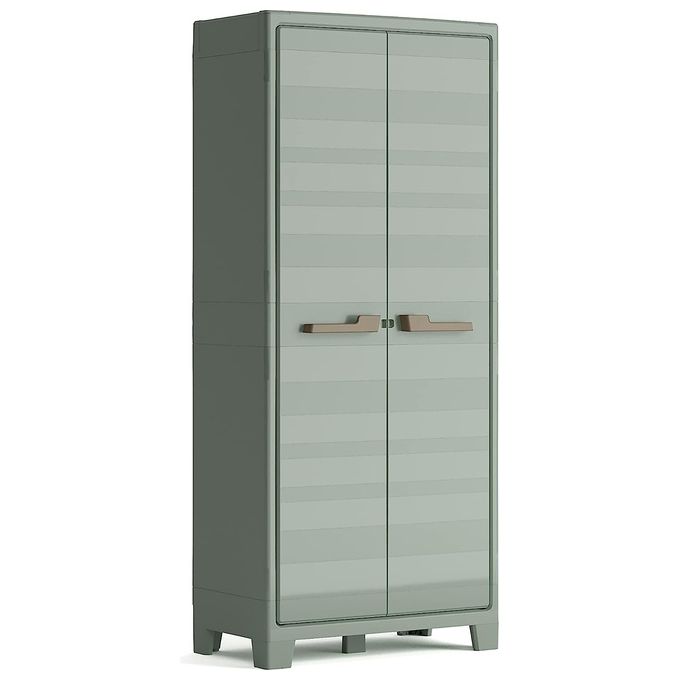 KETER PLANET OUTDOOR ALTO 4 RIPIANI REGOLABILI Armadio impermeabile certificato IPX3 realizzato in materiale riciclato 80x44x182h SU IMBALLO E-COM ISTA 6