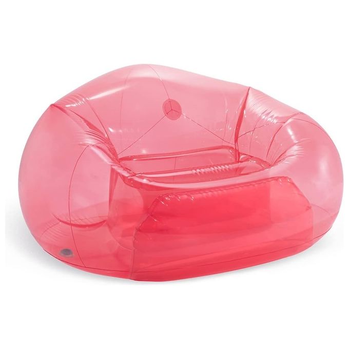 Intex 66501NP Poltrona Gonfiabile Beanless Bag Rosa Trasparente 137x127x74 cm