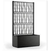 Stefanplast Fioriera Ethica Rettangolare 80 cm con Spalliera Grafite per Arredo Giardino