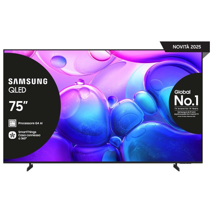 Samsung TV QLED 75'' 4K QE75Q6FAAUXZT Processore Q4 Lite Upscaling 4K Smart TV