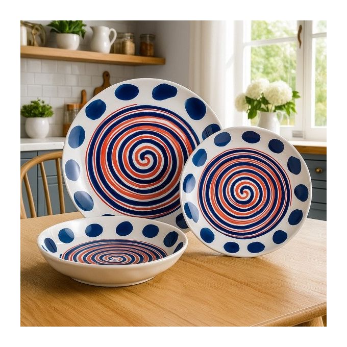 VDE Servizio piatti 18 pezzi Sahara Realizzato in ceramica Finitura lucida