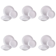 Villa d'Este 5926189 Simply White Servizio Piatti 18 pezzi Vetro Opalino Finitura Lucida 6 posti tavola colore Bianco Opale