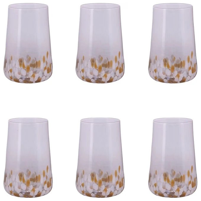 Villa d'Este 5925106 Lilia Gold Set 6 Bicchieri Acqua 590 ml Vetro colore Trasparente