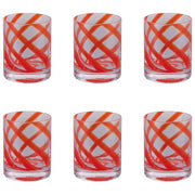 Villa d'Este 5925974 Vertigo Set 6 Bicchieri Acqua 340 ml Vetro colore Rosso
