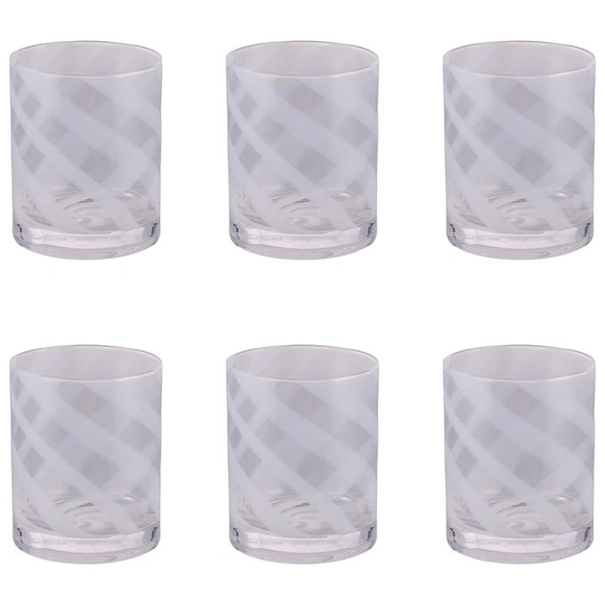 Villa d'Este 5925973 Vertigo Set 6 Bicchieri Acqua 340 ml Vetro colore Bianco