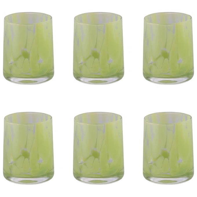 Villa d'Este 5925970 Thalia Set 6 Bicchieri Acqua 350 ml Vetro colore Verde