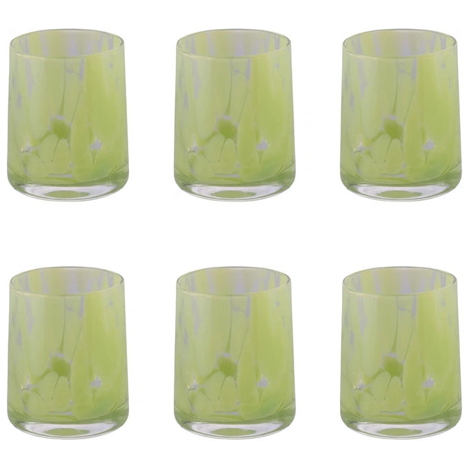Villa d'Este 5925970 Thalia Set 6 Bicchieri Acqua 350 ml Vetro colore Verde