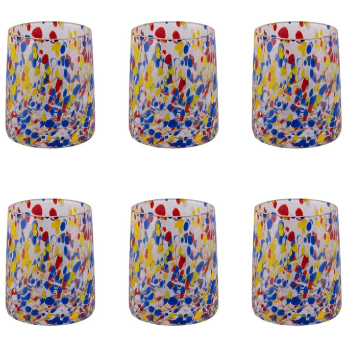 Villa d'Este 5925442 Candy Color Set 6 Bicchieri Acqua 370 ml Vetro colore Trasparente
