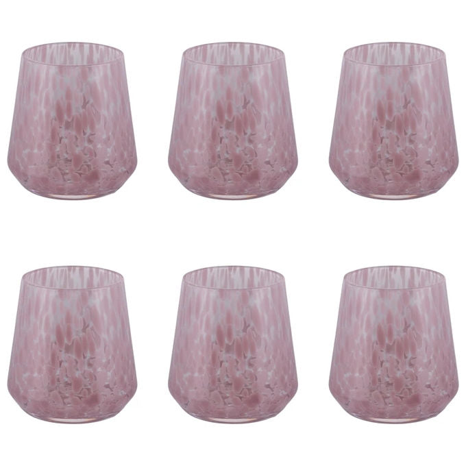 Villa d'Este 5925330 Candy Set 6 Bicchieri Acqua 410 ml Vetro colore Rosa