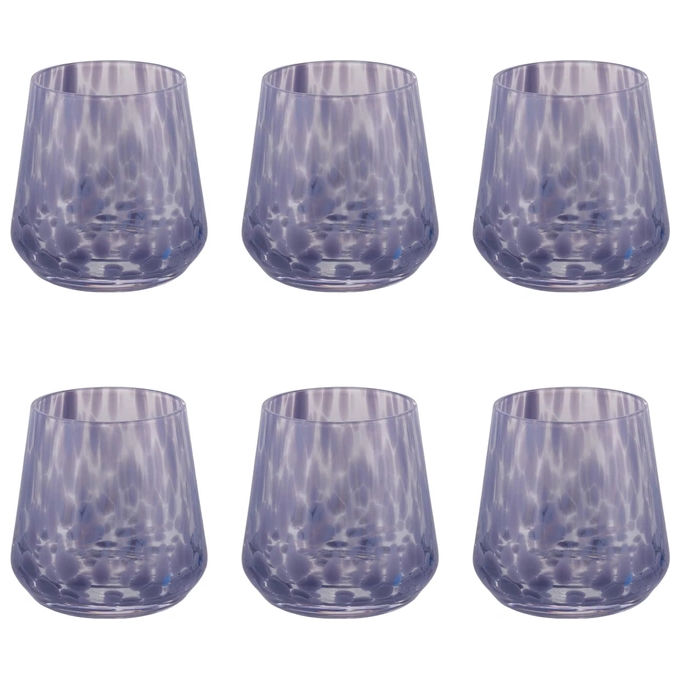 Villa d'Este 5925329 Candy Set 6 Bicchieri Acqua 410 ml Vetro colore Viola