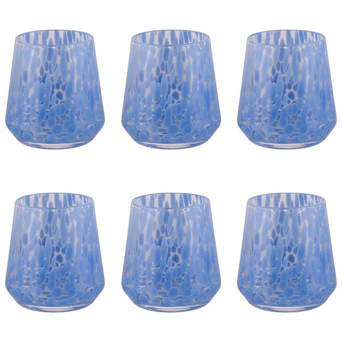 Villa d'Este 5925328 Candy Set 6 Bicchieri Acqua 410 ml Vetro colore Turchese