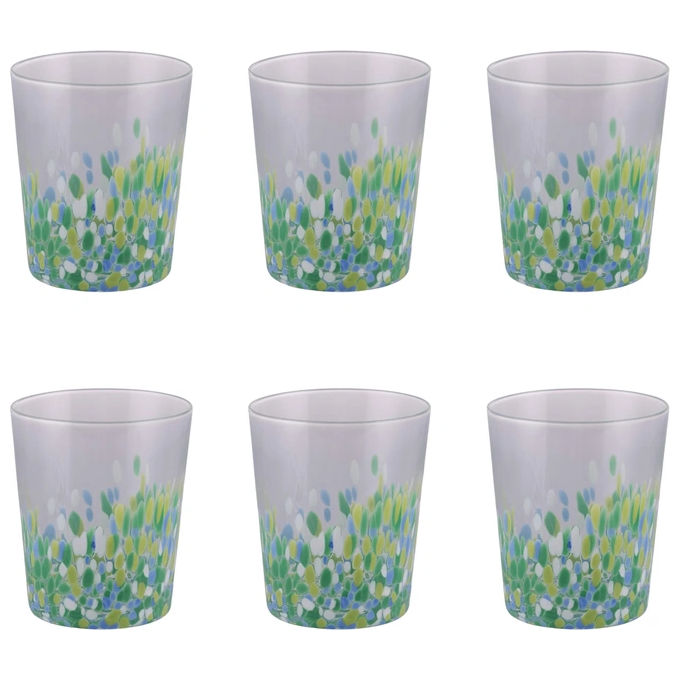 Villa d'Este 5925969 Candy Ocean Set 6 Bicchieri Acqua 370 ml Vetro colore Blu Ocean