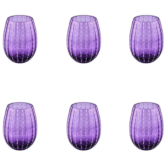 Villa d'Este 5925118 Shiraz Set 6 Bicchieri Acqua 525 ml Vetro colore Provence