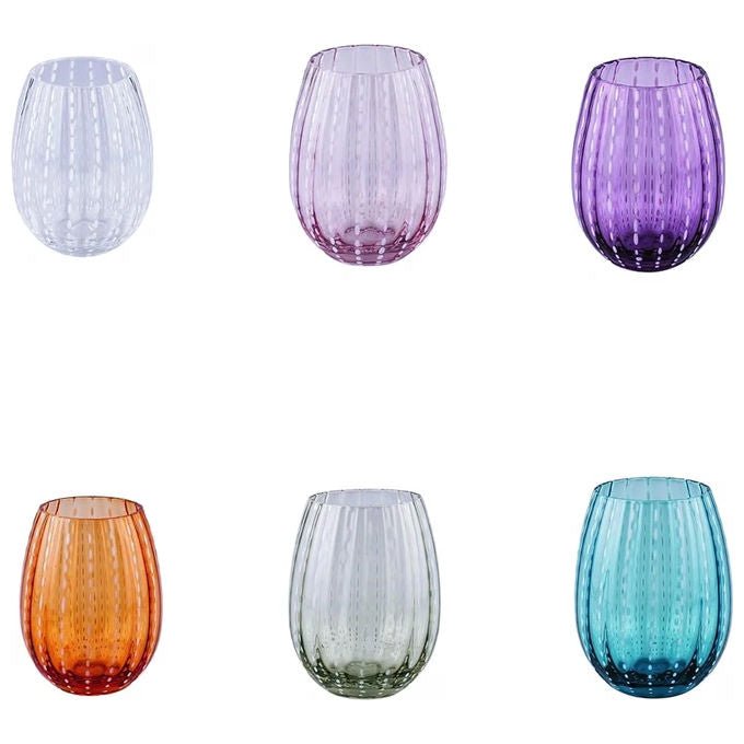 Villa d'Este 5925115 Shiraz Set 6 Bicchieri Acqua 525 ml Vetro colore Assortito